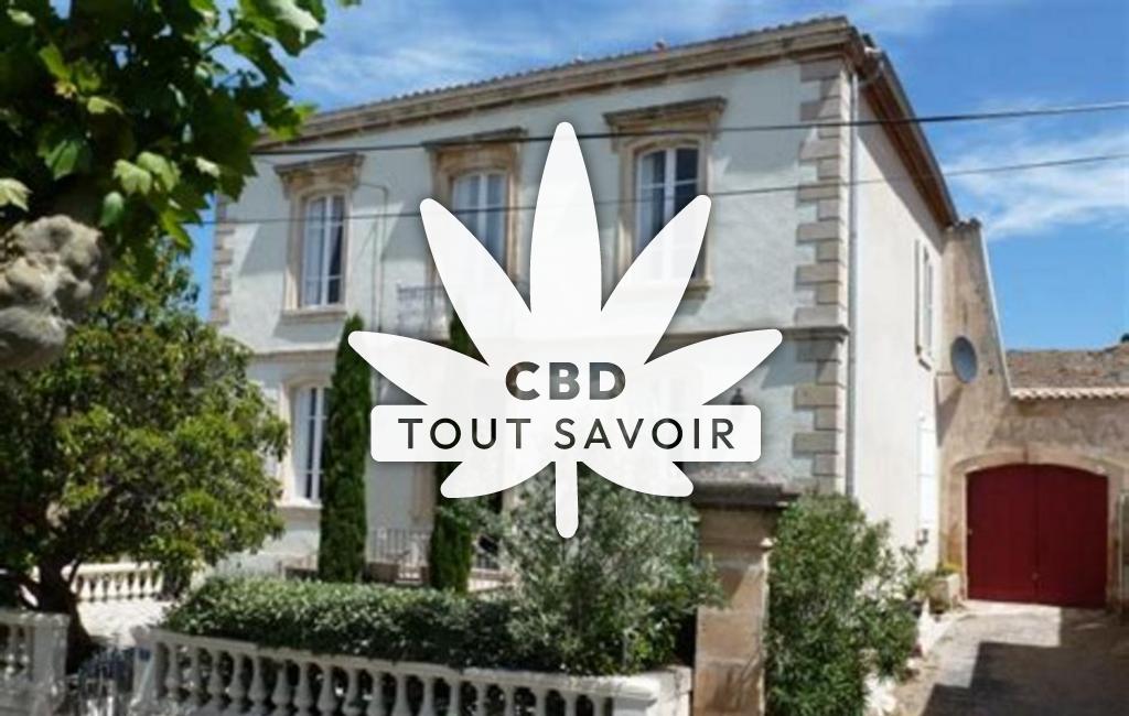 Village à Oupia avec feuille Cannabis CBD