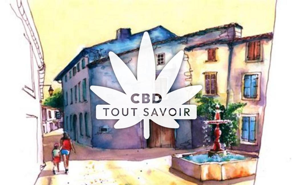Village à Siran avec feuille Cannabis CBD