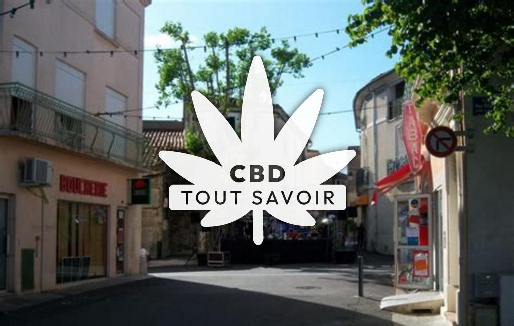 Village à Adissan avec feuille Cannabis CBD