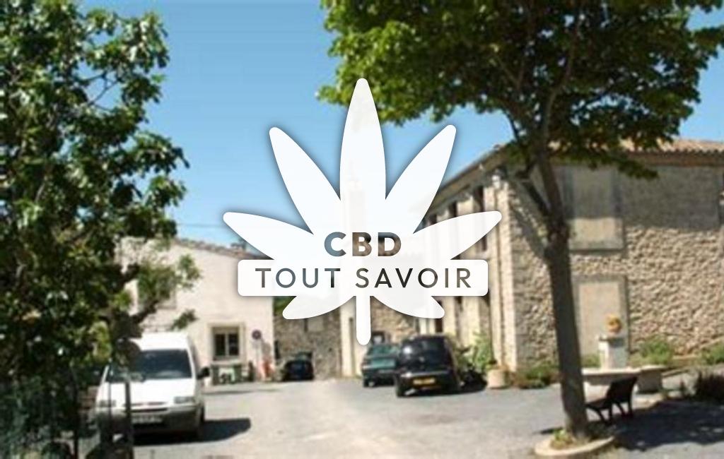 Village à Aumelas avec feuille Cannabis CBD