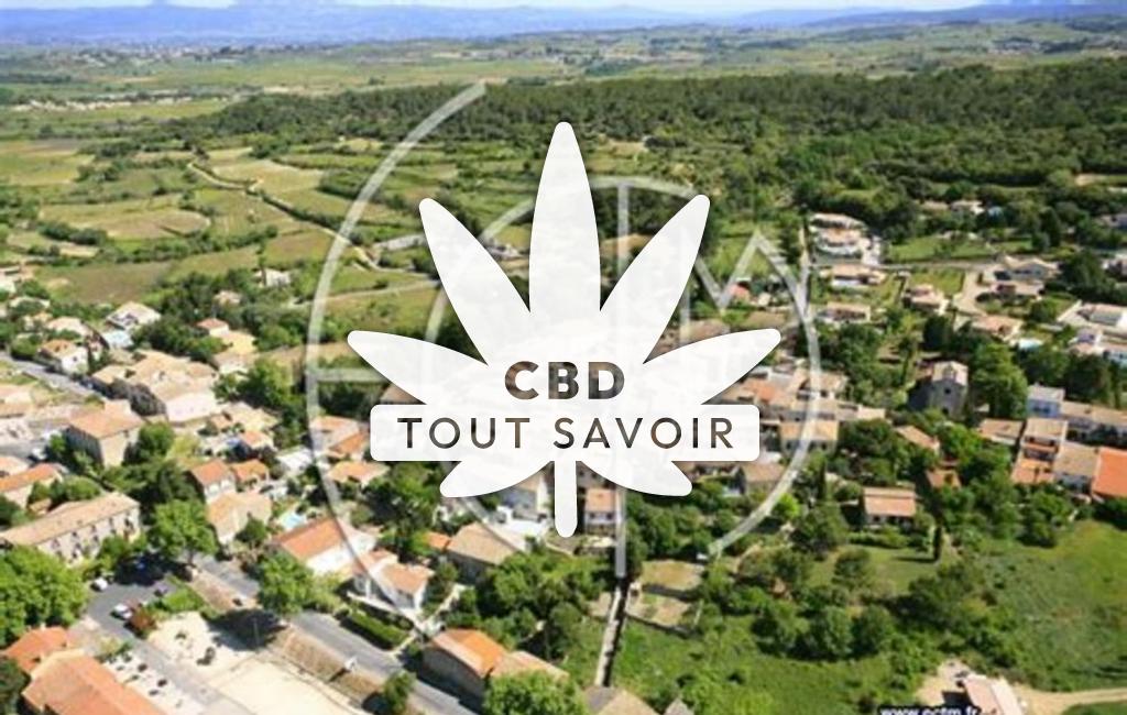 Village à Campagnan avec feuille Cannabis CBD