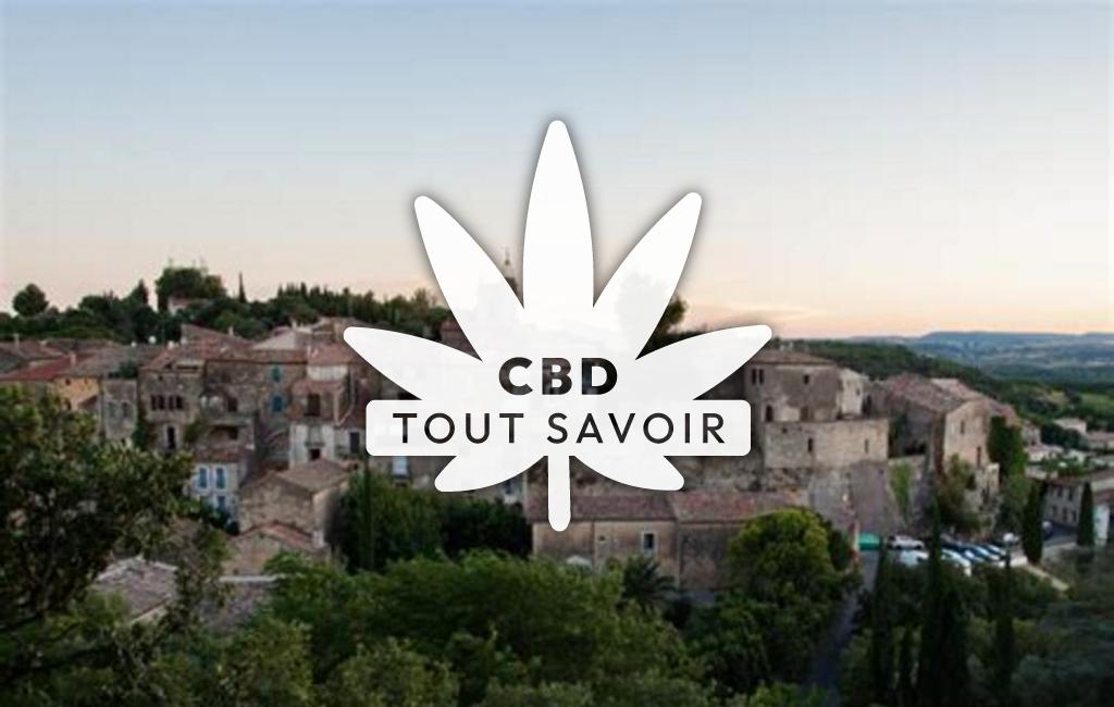 Village à Le-Pouget avec feuille Cannabis CBD
