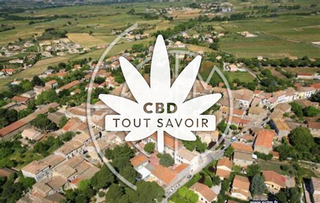 Village à Plaissan avec feuille Cannabis CBD