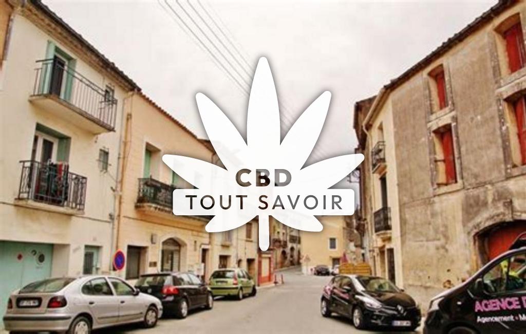 Village à Saint-Pargoire avec feuille Cannabis CBD