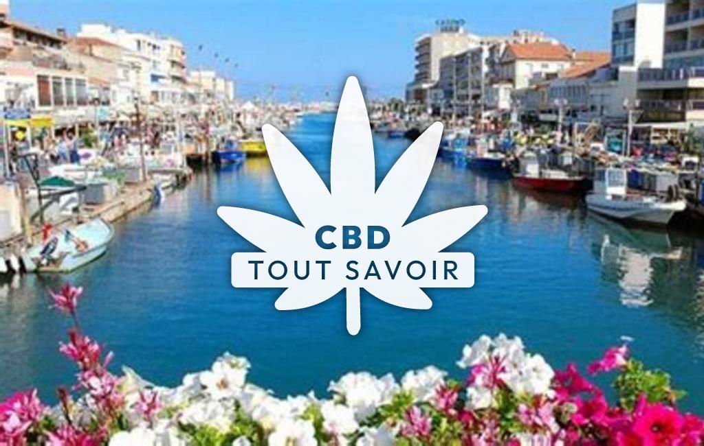 Village à Palavas-les-Flots avec feuille Cannabis CBD