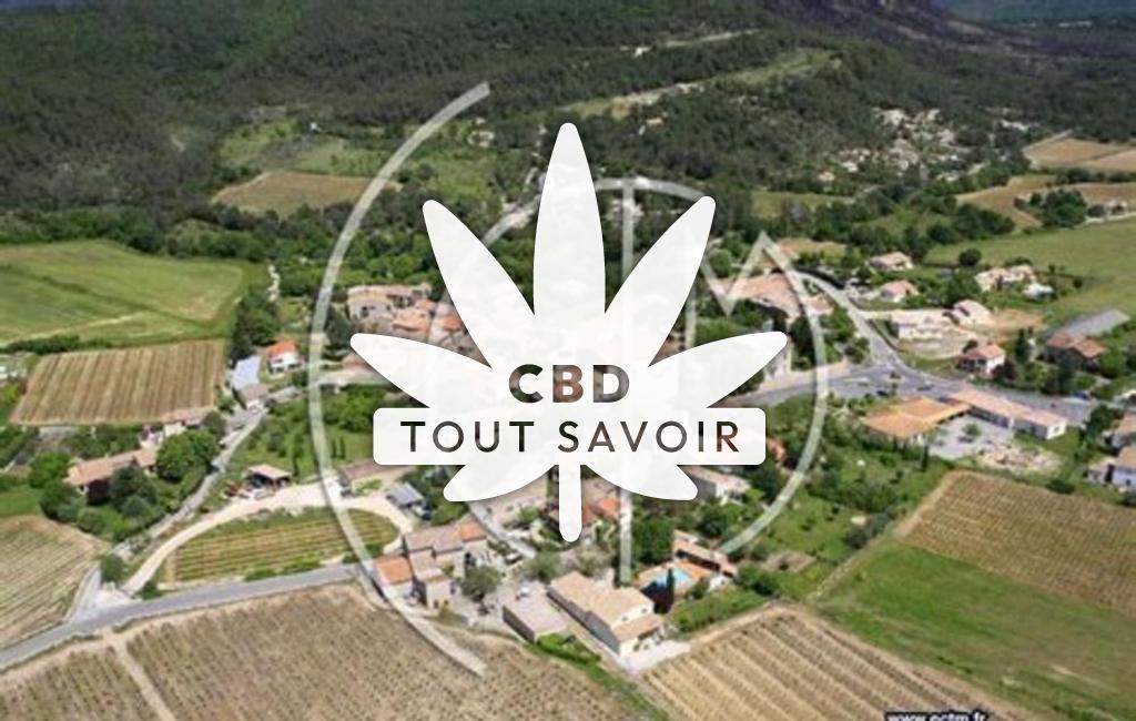 Village à Lauret avec feuille Cannabis CBD