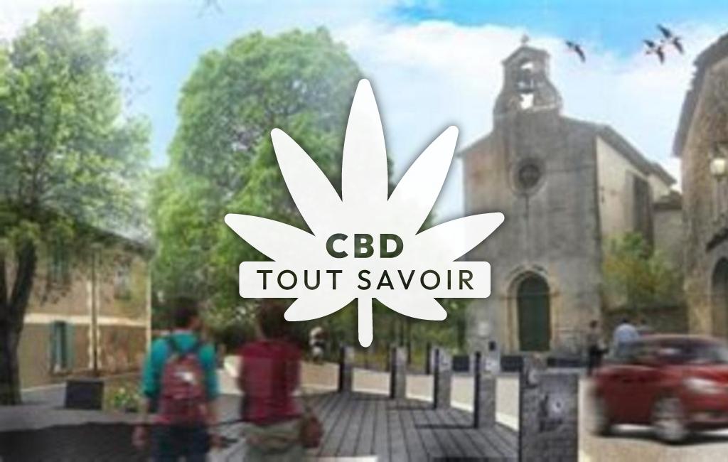 Village à Le-Triadou avec feuille Cannabis CBD