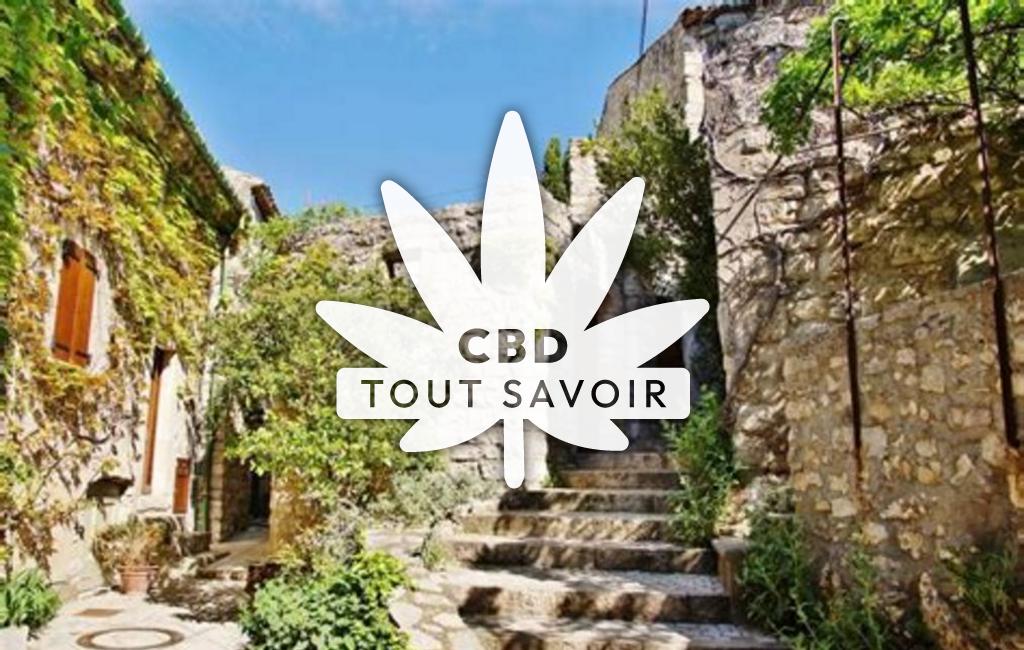 Village à Les-Matelles avec feuille Cannabis CBD