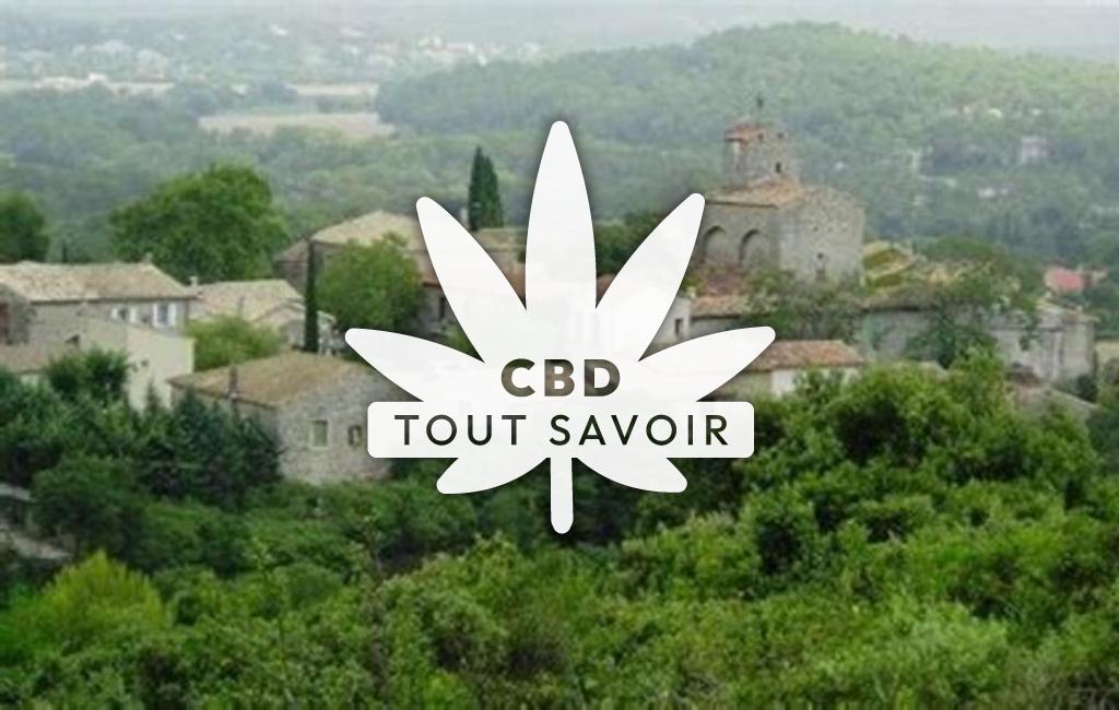 Village à Saint-Jean-de-Cuculles avec feuille Cannabis CBD