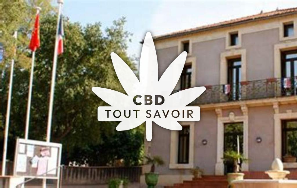 Village à Abeilhan avec feuille Cannabis CBD