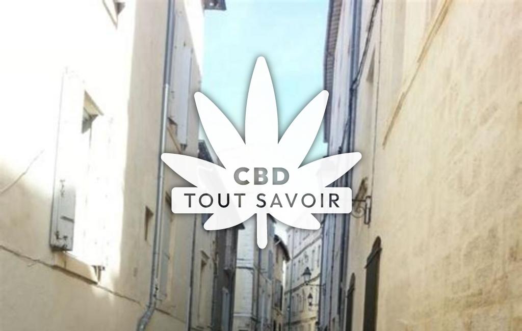 Village à Montels avec feuille Cannabis CBD