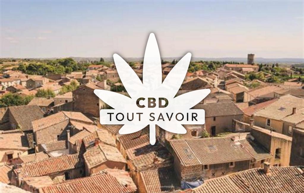 Village à Quarante avec feuille Cannabis CBD