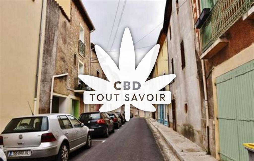 Village à Gabian avec feuille Cannabis CBD