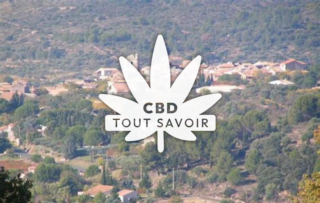 Village à Neffies avec feuille Cannabis CBD