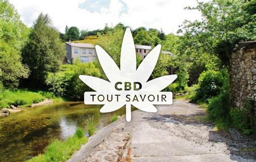 Village à Cambon-Et-Salvergues avec feuille Cannabis CBD