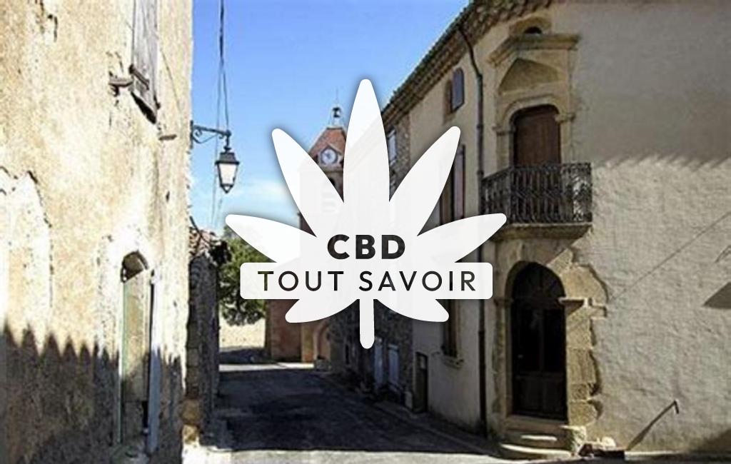Village à Assignan avec feuille Cannabis CBD