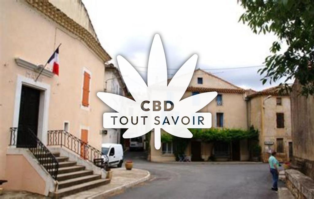 Village à Babeau-Bouldoux avec feuille Cannabis CBD