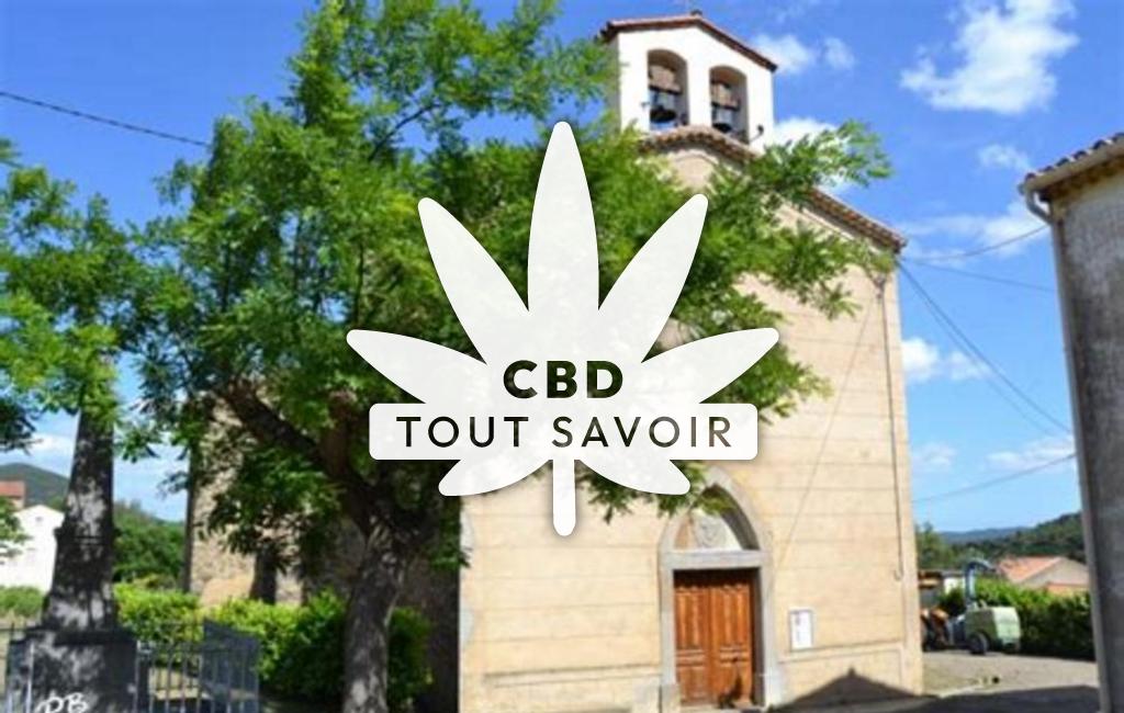 Village à Berlou avec feuille Cannabis CBD