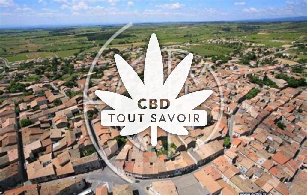 Village à Cazouls-les-Beziers avec feuille Cannabis CBD