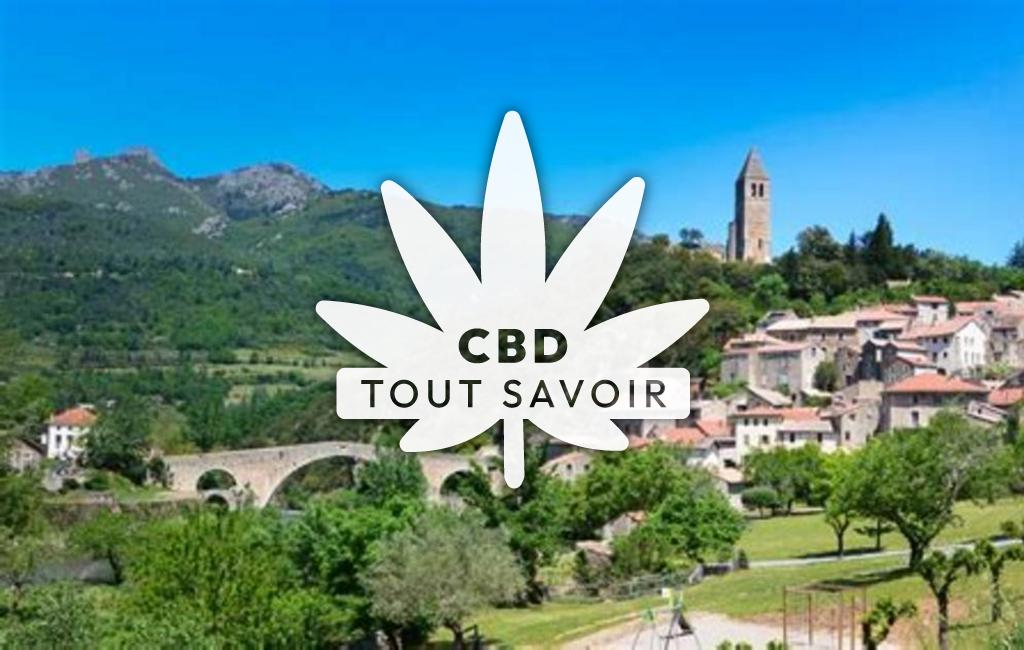 Village à Mons avec feuille Cannabis CBD