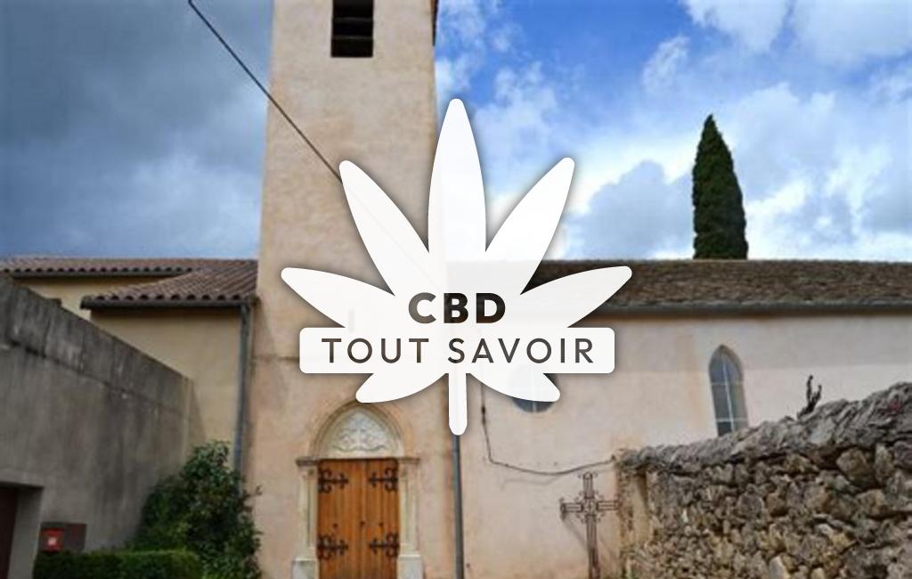 Village à Saint-Martin-de-l'Arcon avec feuille Cannabis CBD