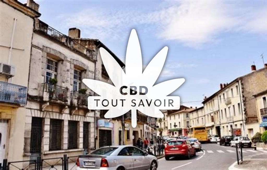 Village à Lunel-Viel avec feuille Cannabis CBD