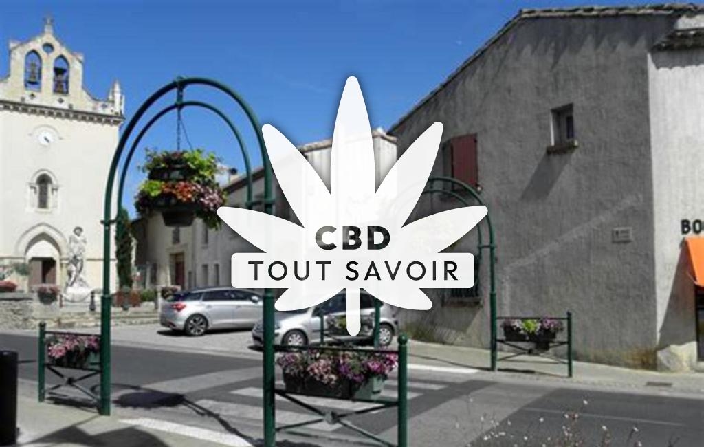 Village à Saint-Just avec feuille Cannabis CBD