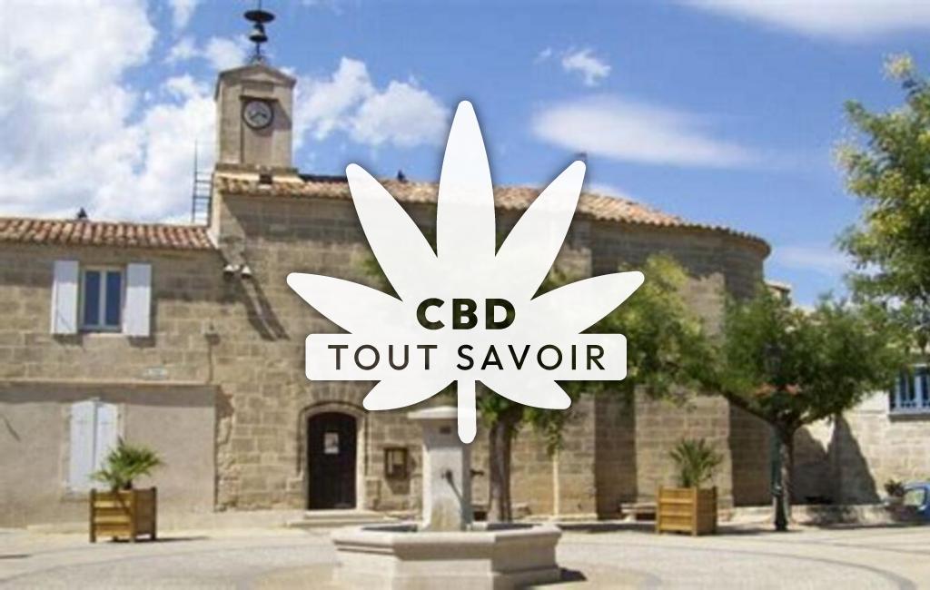 Village à Villetelle avec feuille Cannabis CBD