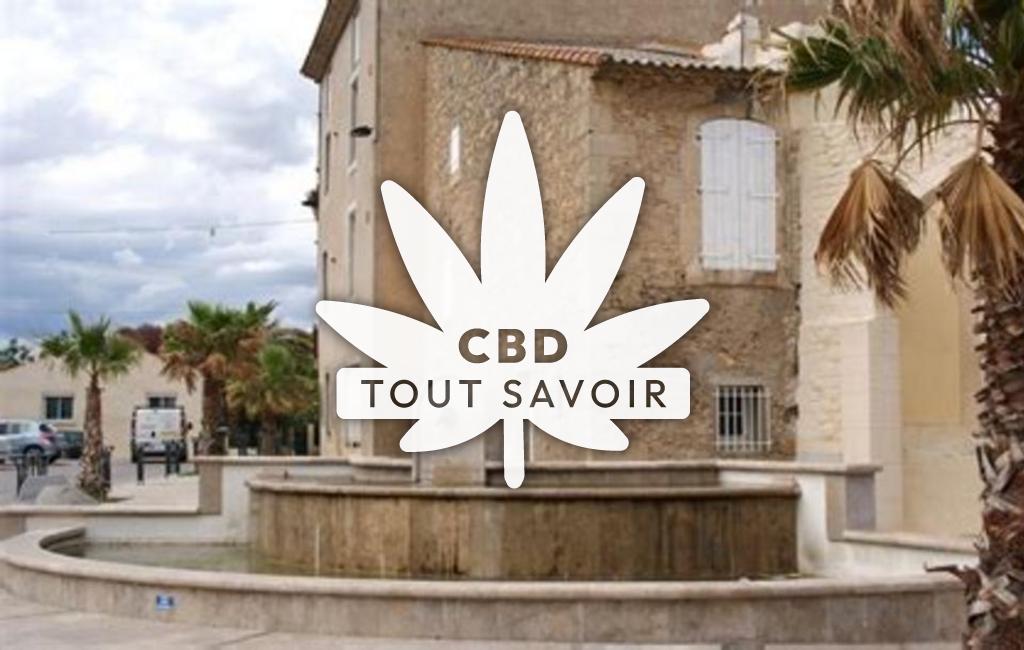 Village à Sauvian avec feuille Cannabis CBD