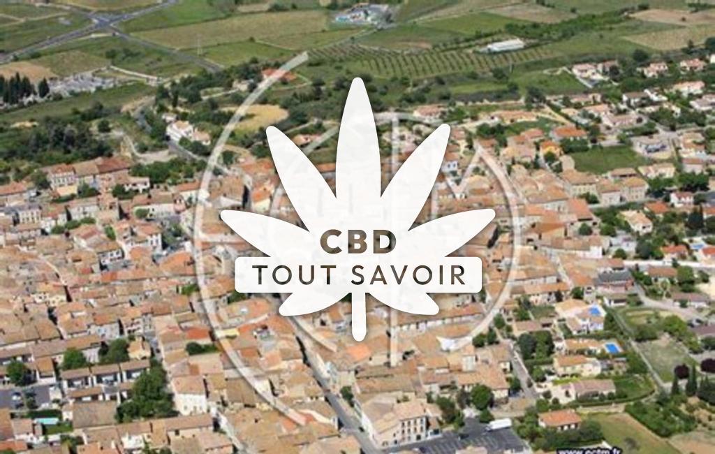Village à Nissan-Lez-Enserune avec feuille Cannabis CBD