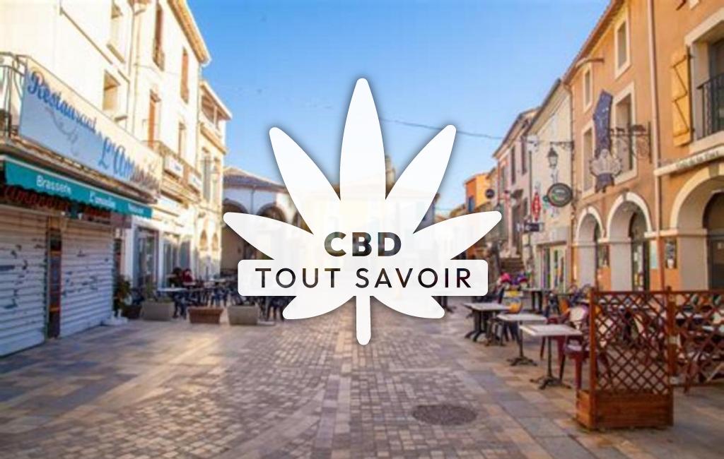 Village à Vias avec feuille Cannabis CBD