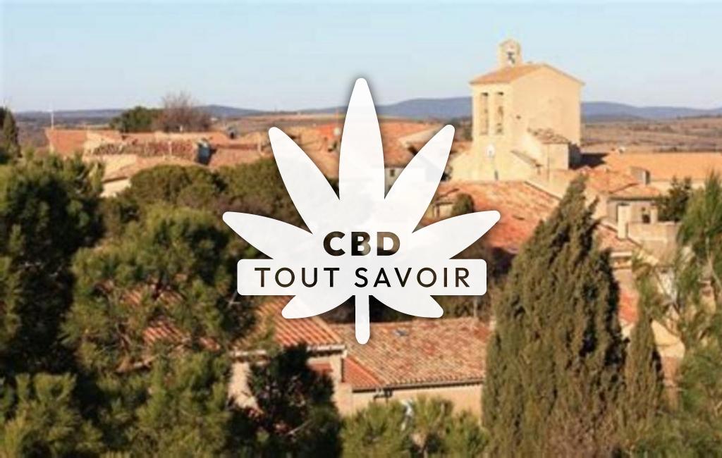 Village à Fouzilhon avec feuille Cannabis CBD