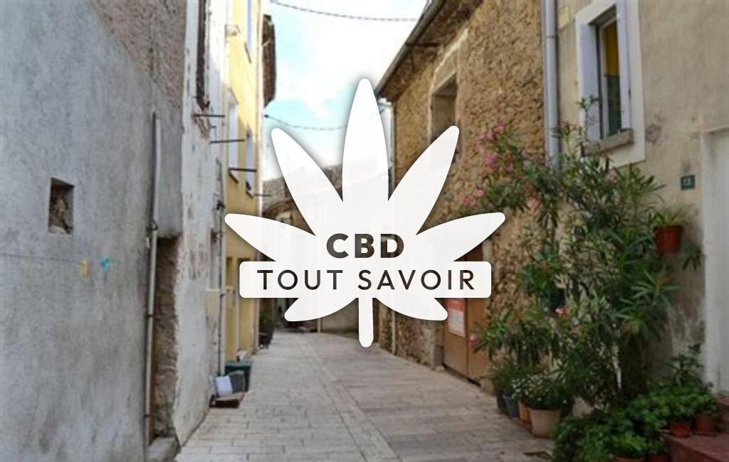 Village à Laurens avec feuille Cannabis CBD
