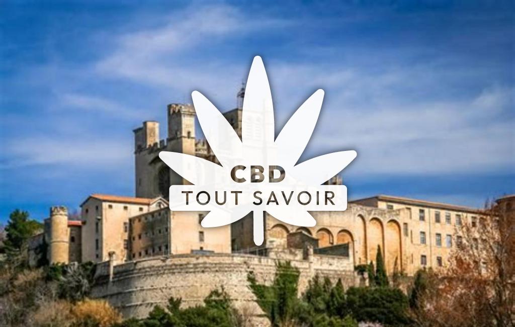Village à Beziers avec feuille Cannabis CBD