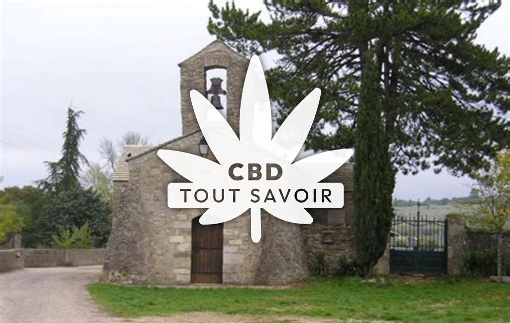 Village à Saint-Pierre-de-la-Fage avec feuille Cannabis CBD