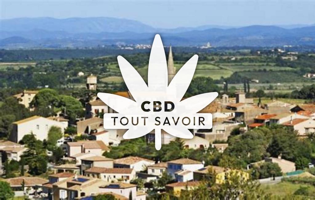 Village à Aumes avec feuille Cannabis CBD