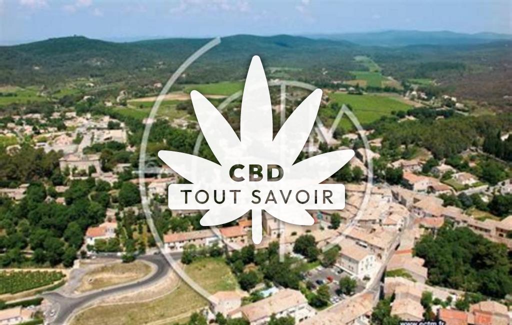 Village à Montarnaud avec feuille Cannabis CBD