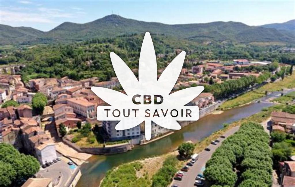 Village à Bedarieux avec feuille Cannabis CBD