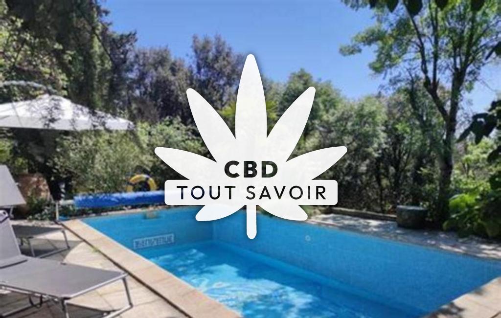 Village à Carlencas-Et-Levas avec feuille Cannabis CBD