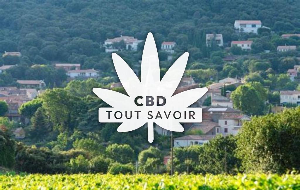 Village à Faugeres avec feuille Cannabis CBD