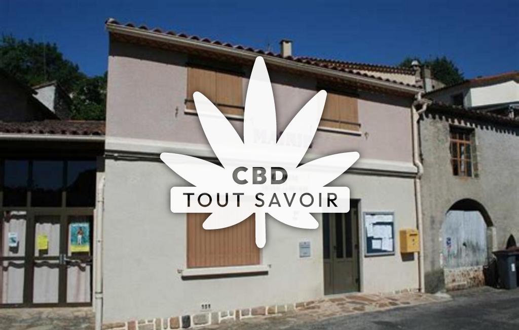 Village à Taussac-la-Billiere avec feuille Cannabis CBD