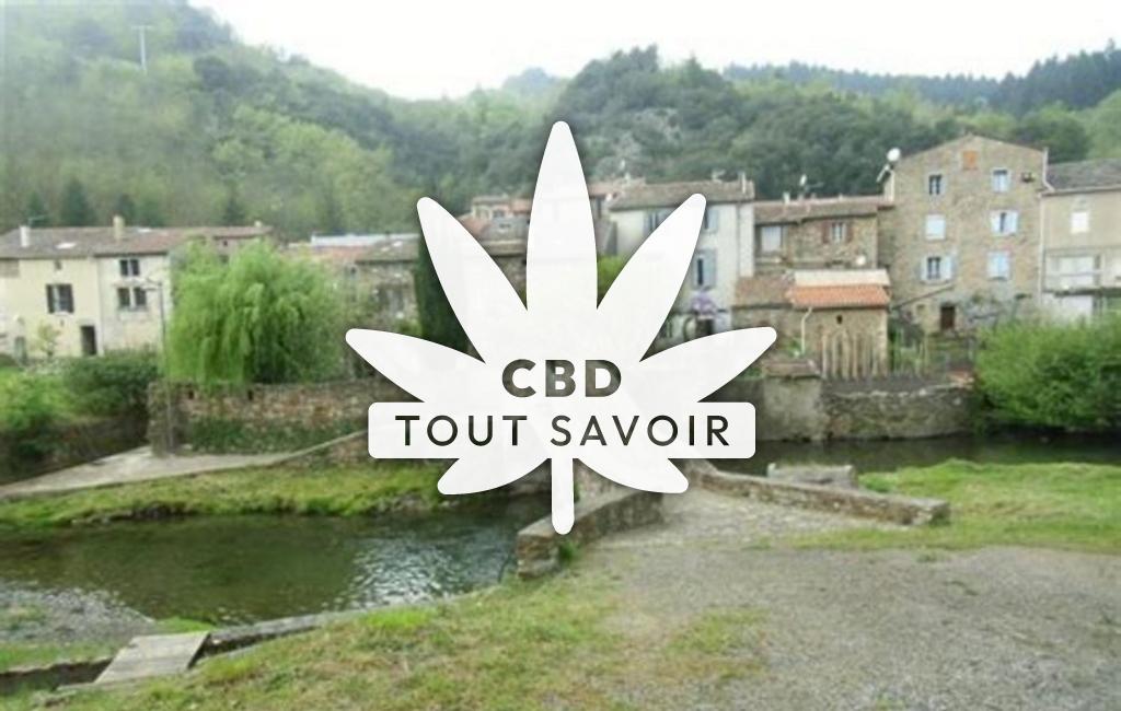 Village à Saint-Genies-de-Varensal avec feuille Cannabis CBD