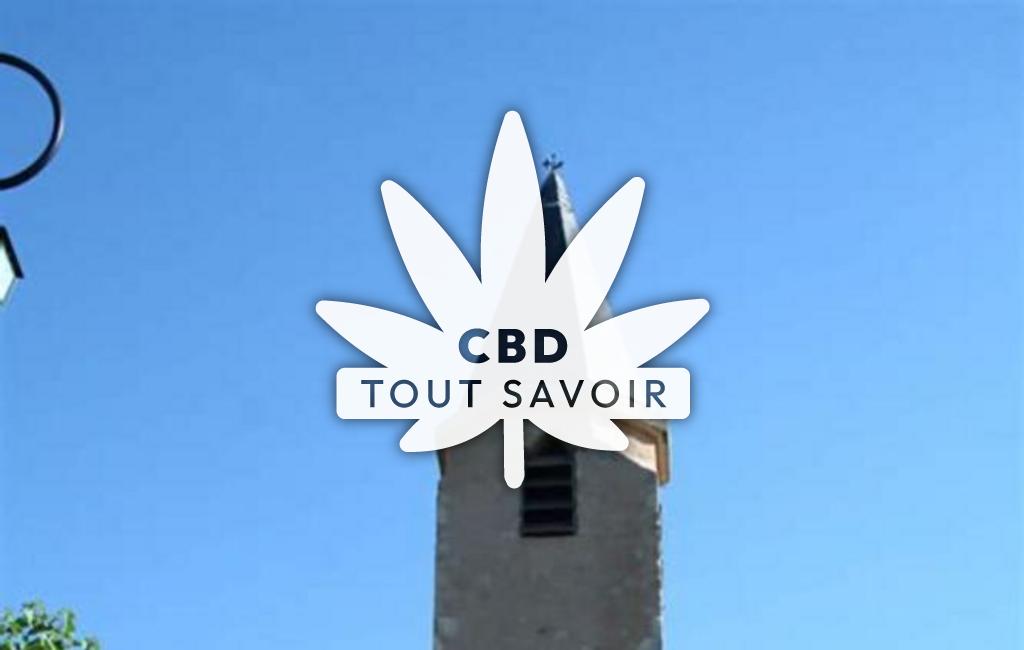 Village à Brenas avec feuille Cannabis CBD