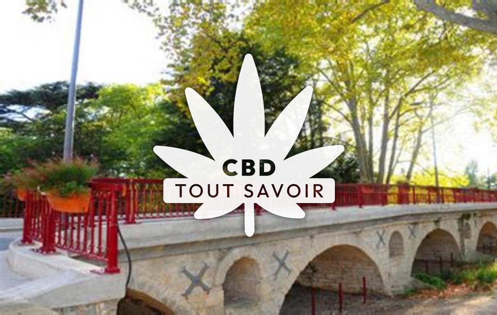 Village à Saint-Bres avec feuille Cannabis CBD