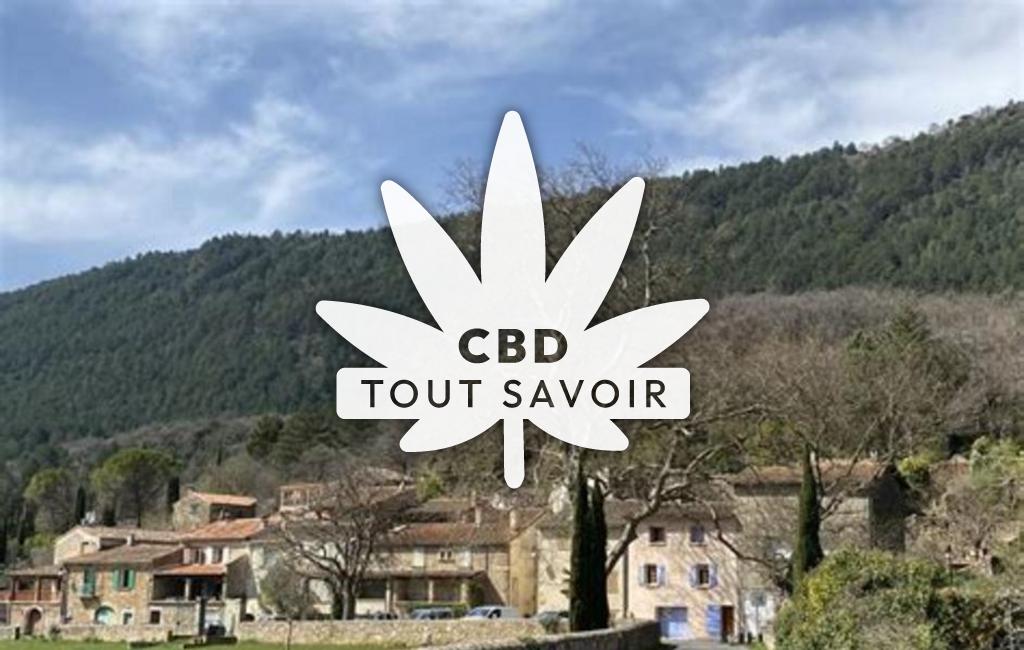 Village à Saint-Etienne-de-Gourgas avec feuille Cannabis CBD