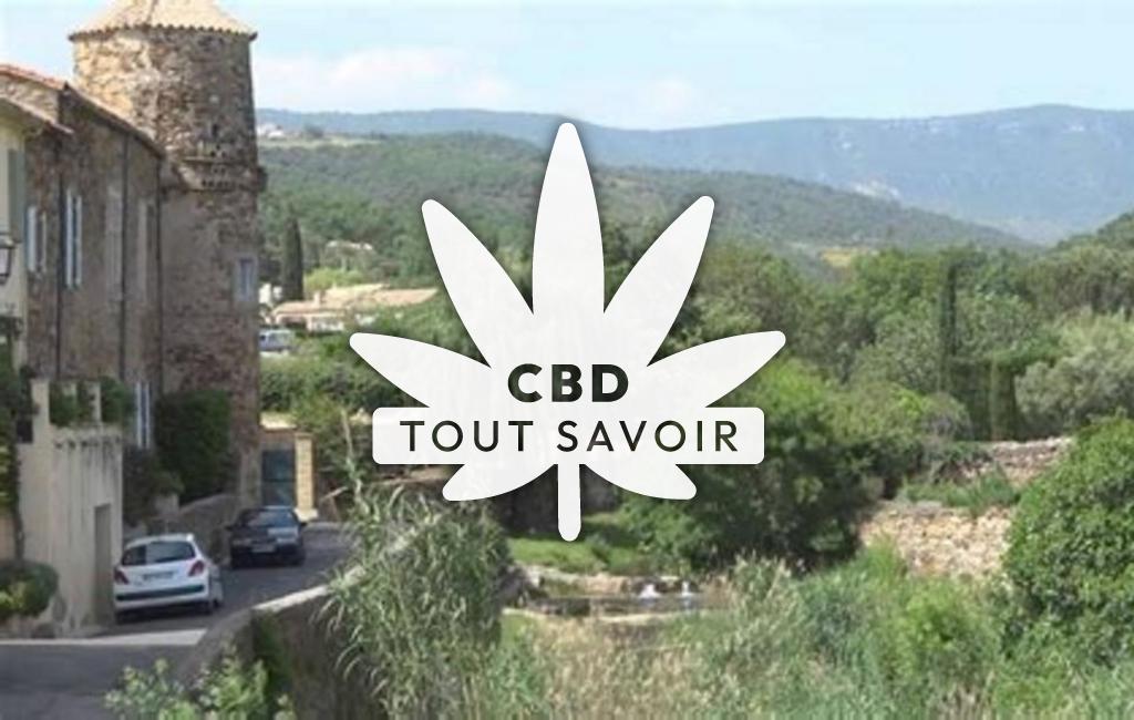Village à Saint-Jean-de-la-Blaquiere avec feuille Cannabis CBD