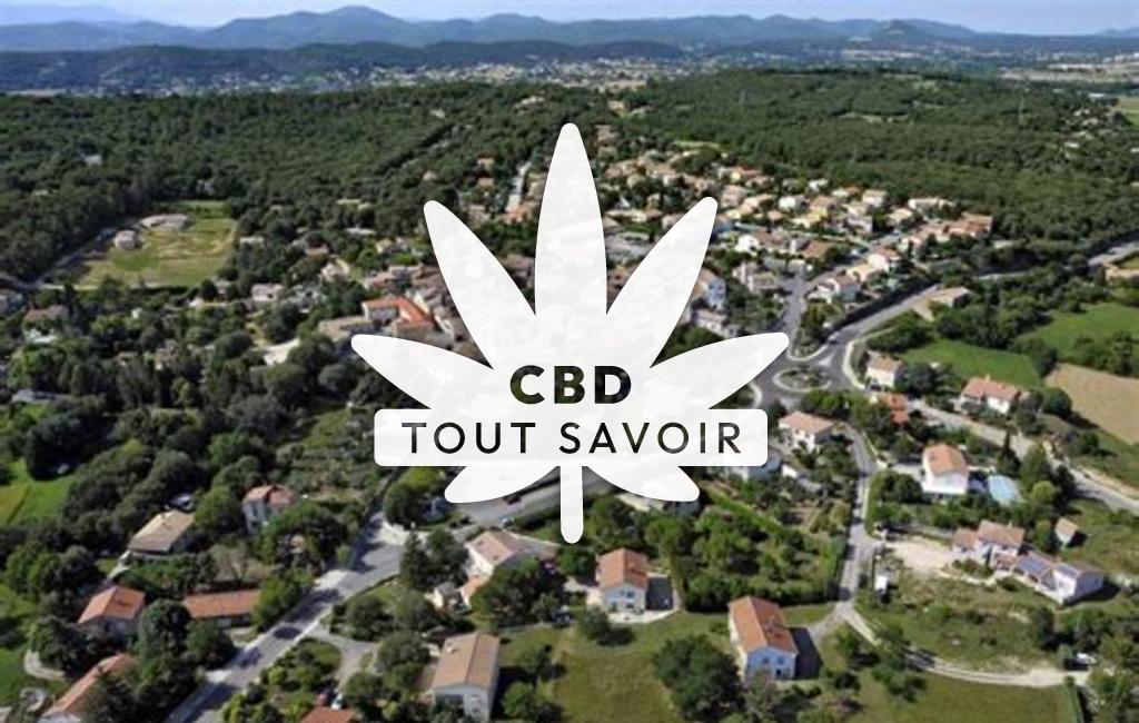 Village à Saint-Privat avec feuille Cannabis CBD