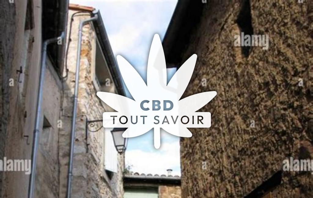 Village à Soubes avec feuille Cannabis CBD