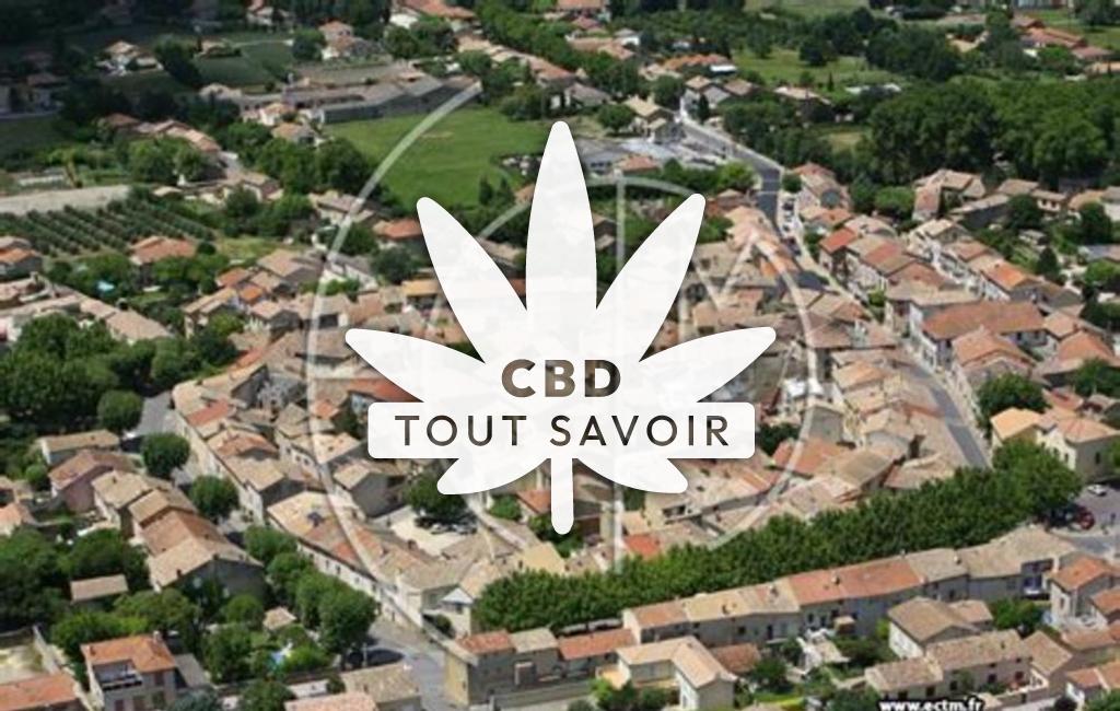Village à Jonquieres avec feuille Cannabis CBD