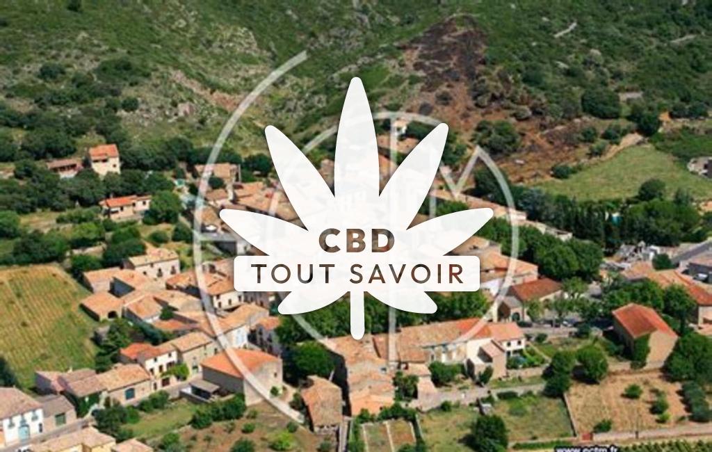 Village à Saint-Saturnin-de-Lucian avec feuille Cannabis CBD